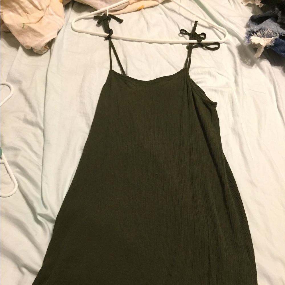 Military green dress/coverup with tie strap